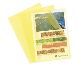 Exacompta - Réf. 58529E - Carton de 1000 pochettes coins - PP grainé - Qualité supérieure - Dimensions 22 x 31 cm - Format à classer A4 - Coloris jaune