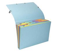 Exacompta - Réf. 58560E - 1 pochette trieur Aquarel en carte multicolore pastel 12 compartiments - fermeture par élastiques - format 34x24,5cm pour documents format A4 - couleurs aléatoires