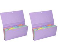 Exacompta - Réf. 58660E - 1 pochette trieur Aquarel en carte multicolore pastel 6 compartiments - fermeture par élastiques - format 26x13 cm pour documents format 24x11 cm - couleurs aléatoires