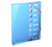 Exacompta - Réf. 58670E - 1 trieur Iderama PP - dos extensible - avec élastiques et fenêtres découpées - en polypropylène - 8 compartiments - dim 24x32 cm - pour A4 - couleurs aléatoires