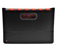 Exacompta - Réf. 58934E - Carton de 4 trieurs valisette extensible Exadesk - en PP rigide - intérieur bicolore - capacité jusqu'à 800 feuilles - onglets avec porte-étiquettes - 24 compartiments - noir