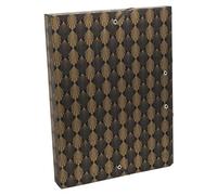 Exacompta - Réf. 59450E - Carton de 8 boîtes de classement Néo Déco avec élastiques noirs et dorés - en carte lustrée 600g/m2 - dos 4 cm - dimensions 25 x 33 cm - pour format A4 - couleurs assorties