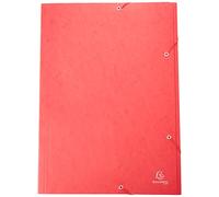 Exacompta - Réf. 59503E - 1 chemise à élastiques pour grand format - pochette 3 rabats - en carte lustrée 600 g/m2 - dimensions 32 x 44 cm pour documents au format A3 - couleur rouge