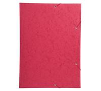 Exacompta - Réf. 59503E - Carton de 5 chemises à élastiques pour grand format - pochette 3 rabats - en carte lustrée 600 g/m2 - dimensions 32 x 44 cm pour documents au format A3 - couleur rouge