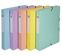 Exacompta - Ref 59560E - Collection Aquarel - Boîte de classement élastiquée - Dimensions 240 x 320 mm, dos de 40 mm, peut contenir environ 400 feuilles - Couleurs pastel (1 article)