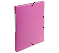 Exacompta - Réf. 59604E - 1 boite de classement avec élastiques Opak - en polypropylène - dos 2,5 cm - dimensions 25 x 33 cm - pour format A4 - couleur rose - livrée montée