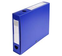Exacompta - Réf. 59632E - 10 boîtes d'archives à pression en PP opaque - Dos 60 mm - Porte étiquettes sur les 2 faces - Pour format A4 - Dimensions 25 x 33 cm - Couleur bleu - livrée à plat