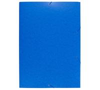 Exacompta - Réf. 59652E - Carton de 10 chemises à élastiques pour grand format - pochette 3 rabats - en carte lustrée 600 g/m2 - dimensions 62 x 44 cm pour documents au format A2 - couleur bleu