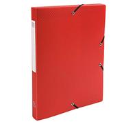 Exacompta - Réf. 59685E - 1 boite de classement avec élastiques Opak - en polypropylène - dos 2,5 cm - dimensions 25 x 33 cm - pour format A4 - couleur rouge - livrée montée