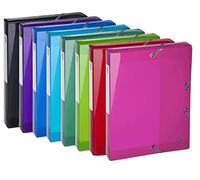 Exacompta Boîtes de classement Iderama A4 25×33 cm dos 4cm polypropylène avec élastiques lot de 8