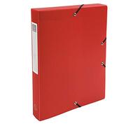Exacompta - Réf. 59785E - 8 boites de classement avec élastiques Opak - en polypropylène - dos 4 cm - dimensions 25 x 33 cm - pour format A4 - couleur rouge - livrées montées