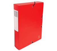 Exacompta - Réf. 59885E - 1 boite de classement avec élastiques Opak - en polypropylène - dos 6 cm - dimensions 25 x 33 cm - pour format A4 - couleur rouge - livrée montée