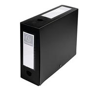 Exacompta - Réf. 59931E - 1 Boîte d'archives à pression en polypropylène opaque - Dos 100 mm - Porte étiquettes sur les 2 faces - Pour format A4 - Dimensions 25 x 33 cm - Couleur noir - livrée à plat