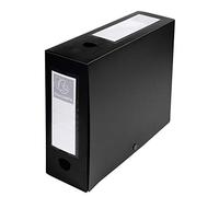 Exacompta - Réf. 59931E - 10 boîtes d'archives à pression en PP opaque - Dos 100 mm - Porte étiquettes sur les 2 faces - Pour format A4 - Dimensions 25 x 33 cm - Couleur noir - livrée à plat