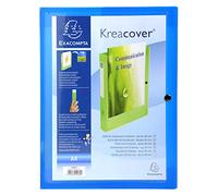 Exacompta - Réf. 59988E - 5 boites de classement avec fermeture à pression Kreacover - personalisable sur 1 face - en polypropylène translucide - dos 4 cm - dim 25x33 cm - pour A4 - couleur incolore