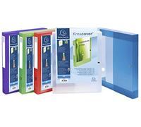 Exacompta Boîte de classement A4 Kreacover à pression en polypropylène - Dos 4 cm -Assortis