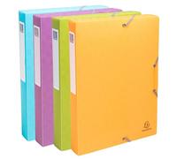 Exacompta - Réf. 59990E - 8 boîtes de classement avec élastiques Pop'N Co - en polypropylène recyclé - Dos 4 cm - 25 x 33 cm - pour documents A4 - couleurs assorties - livrées montées