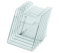 Exacompta Présentoir de table vertical de prospectus Cristal - 5 compartiments A4 - Transparent