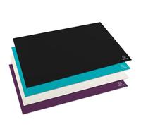 Exacompta - Réf. 60730D - Carton de 8 sous-main Titane - en carton rigide recouvert de papier pelliculé mat soft touch - 57,5x37,5 cm - livrés à plat - 4 couleurs aubergine, coco, noir et turquoise