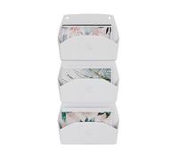 Exacompta - Réf. 61113D - Carton de 3 trieurs muraux horizontaux 3 casiers AUTENTIK, présentoirs muraux A4, porte-documents, corbeilles murales - Dimensions : P 43,6 x l 39,6 x H 10,2cm - Blanc