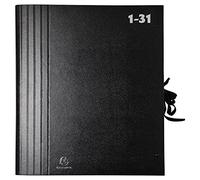 Exacompta - Réf. 61650B - 1 trieur accordéon grande capacité - intérieur en carte recyclée - fermeture par ruban - 32 compartiments numériques de 1 à 31 - dim 38,5x24 cm - pour A4 - couleur noir