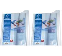 Exacompta - Réf. 6205E - Sachet 10 pochettes perforées en PP lisse 9/100ème - A3 pliées en A4 - Perforation universelle 11 trous - Formats à classer A4 et A3 - Incolore (Lot de 2)