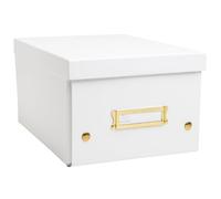 Exacompta - Ref. 62258E - Carton de 5 boîtes de rangement Néo Déco - livrées à plat - faciles à monter grâce aux boutons pression - format A5 - dimensions 20 x 26 x 15 cm - couleur blanc