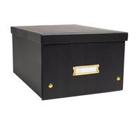 Exacompta Boîte de rangement à plat A4+ NeoDeco en carton - Noir