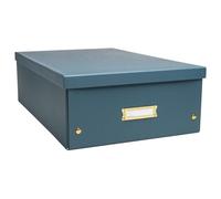 Exacompta - Ref. 62453E - 1 Boîte de rangement Néo Déco - en carton - livrée à plat - facile à monter grâce aux boutons pression - format A3 - dimensions 33 x 50 x 18 cm - couleur bleu canard