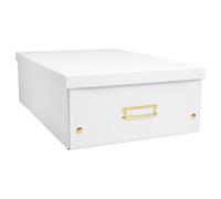 Exacompta Grande boîte de rangement en carton Néo Déco A3+ 33 x 50 x 18 cm Blanc