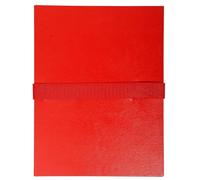 Exacompta - Réf. 629E - Carton de 10 chemises à dos extensible balacron - 1 rabat - fermeture par sangle auto-agrippante/scratch - dimensions 24 x 32 cm - pour documents au format A4 - couleur rouge