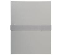 Exacompta - Réf. 630E - Carton de 10 chemises à dos extensible balacron - 1 rabat - fermeture par sangle auto-agrippante/scratch - dimensions 24 x 32 cm - pour documents au format A4 - couleur gris