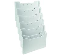 Exacompta - Réf. 63240D - 1 trieur mural - Format A4 horizontal - 6 compartiments profondeur de 26 mm - A fixer au mur (accroches fournies) - Dimensions : 11,35 x 32,7x 52,3 cm - Gris lumière