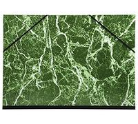 Exacompta - Réf. 632E - 10 cartons à dessin papier marbré verni - avec élastiques - dos toilé - intérieur papier blanc - dimensions 32 x 45 cm - format à classer A3 (297 x 420 mm) - couleur vert