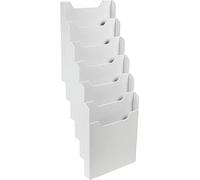 Exacompta - Réf. 63740D - 1 trieur mural - Format A4 vertical - 6 compartiments profondeur de 26 mm - A fixer au mur (accroches fournies) - Dimensions : 15,5 x 23,9 x 66,5 cm - Gris lumière