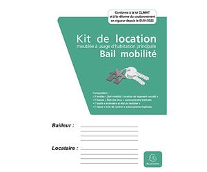 Exacompta - Réf. 63E - Kit de location - bail mobilité - 3 feuilles"Bail mobilité" - 2 liasses"Etat des lieux" - 1 feuille"Inventaire et état du mobilier - 1 liasse"Acte de caution"