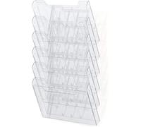Exacompta Trieur mural Réf. 64258D A4 horizontal 6 compartiments 26 mm à fixer au mur Cristal