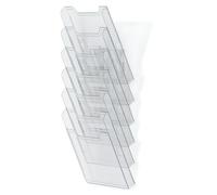 Exacompta - Réf. 64758D - 1 trieur mural - Format A4 vertical - 6 compartiments profondeur de 26 mm - A fixer au mur (accroches fournies) - Dimensions : 15,5 x 23,9 x 66,5 cm - Cristal