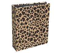 Exacompta - Réf. 65008E - Album photos à pochettes LEOPARD - 60 pages - 60 photos 11x15cm - format 14 x 16,5 cm - couverture rigide en tissu - pochettes intérieures en plastique sur fond noir