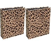 Exacompta - Réf. 65008E - Album photos à pochettes LEOPARD - 60 pages - 60 photos 11x15cm - format 14 x 16,5 cm - couverture rigide en tissu - pochettes intérieures en plastique sur fond noir