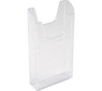 Exacompta - Réf. 65158D - 1 distributeur de prospectus - Format A4 vertical - 1 compartiment profondeur de 26 mm - A fixer au mur (accroches fournies) - Dimensions : 3,8 x 23,9 x 30 cm - Transparent