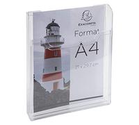 Exacompta - Réf. 65158D - Lot de 10 distributeurs de prospectus - Format A4 vertical - 1 compartiment profondeur de 26 mm - A fixer au mur - Dimensions : 3,8 x 23,9 x 30 cm - Transparent