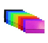 Exacompta - Réf. 6520Z - Carton de 25 chemises Poche avec soufflet de 32 mm Iderama® 265 g/m² - chemises certifiées FSC® - dimensions 24 x 32 cm pour documents format A4 - 10 couleurs assorties