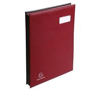 Exacompta - Réf. 654779E - 1 parapheur Fixapage - couverture en PVC expansé - système fixapage - 24 compartiments en carte rose avec 2 perforations - dim 24x32 cm - couleur bordeaux