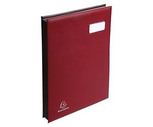 Exacompta - Réf. 654779E - 1 parapheur Fixapage - couverture en PVC expansé - système fixapage - 24 compartiments en carte rose avec 2 perforations - dim 24x32 cm - couleur bordeaux