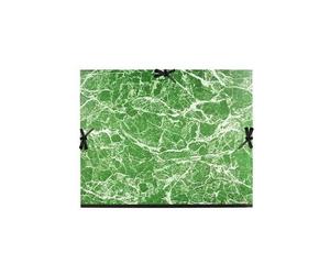 Exacompta - Réf. 660E - 5 cartons à dessin papier marbré verni - avec rubans tissu - dos toilé - intérieur papier blanc - dimensions 61 x 76 cm - format à classer B2 (500 x 707 mm) - couleur vert