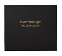 Exacompta - Réf. 6621E - 1 Registre unique du personnel des salariés et des stagiaires conforme à la législation - Couverture brochée - Format horizontal 27 x 32 cm - 100 pages - Coloris noir