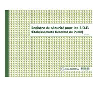 Exacompta - Réf. 6623E - 1 Registre de sécurité pour les Etablissement Recevant du public (ERP) - Conforme au registre Sécurité Incendie - Format horizontal 24 x 32 cm - 32 pages numérotées