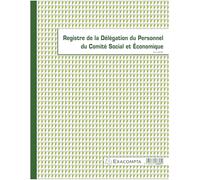 Exacompta - Réf. 6625E - 1 Registre de la Délégation du Personnel du C.S.E. (Comité Social Economique) conforme à la législation du travail - Format vertical : 32 x 24 cm - 30 pages