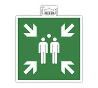 Exacompta Panneau adhésif Point de rassemblement antidérapant résistant aux UV 20x20 cm Vert/Blanc